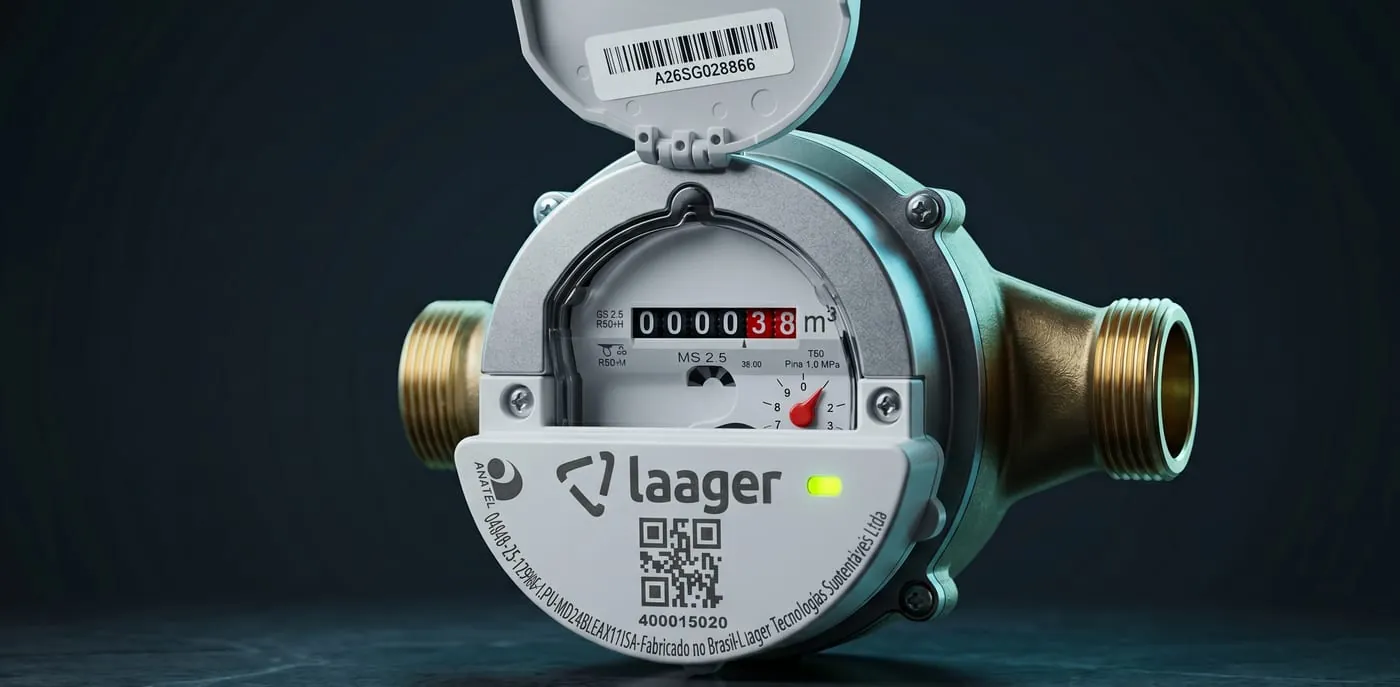 Medidor de água Laager com módulo de telemetria